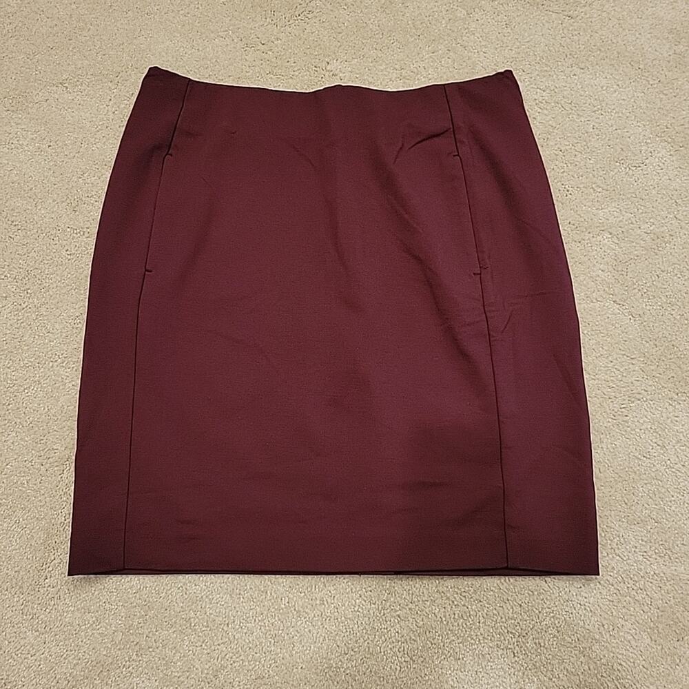 J. Jill Stretch Knit Pencil Skirt Port Burgundy Maroon Size M Petite NWT NEW